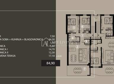 Trosoban stan, Umag, Bašanija, prodaja, 84m2, 396000e, id52408