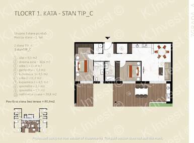 Dvosoban stan, Novigrad, prodaja, 594005 €, 110 m2